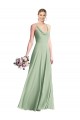 Outlet Chiffon Spaghetti Straps Sleeveless Open Back Long Evening Dress