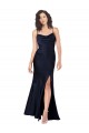 Outlet Silky Satin Cowl Neck Sleeveless Long Black Tie Evening Dress