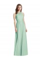 Outlet Soft Chiffon Halter Neck Sleeveless Open Back Long Semi Formal Evening Dress