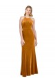 Outlet Stretch Velvet Halter Neck Sleeveless Open Back Long Formal Evening Dress