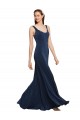 Outlet Stretch Crepe Round Neck Sleeveless Low Back Long Evening Dress
