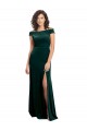 Outlet Stretch Velvet Square Neck Cap Sleeves Long Formal Evening Dress
