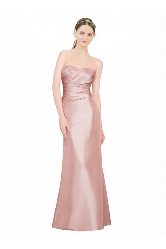 Outlet Stretch Satin Sweetheart Sleeveless Low Back Long Formal Evening Dress