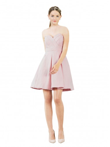 Outlet Satin Sweetheart Sleeveless Knee Length Evening Dress
