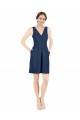 Outlet Satin V-Neck Sleeveless Open Back Knee Length Evening Dress