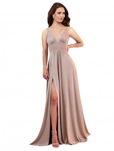 Outlet Spandex V-Neck Sleeveless Low Back Long Black Tie Evening Dress