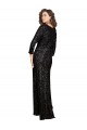Outlet Sequin V-Neck Long Sleeves Long Formal Dress
