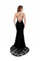 Outlet Lace High Neck Sleeveless Open Back Long Black Tie Evening Dress
