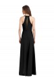 Outlet Stretch Crepe Halter Neck Sleeveless Long Formal Evening Dress