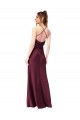 Outlet Silky Satin V-Neck Sleeveless Open Back Long Black Tie Evening Dress