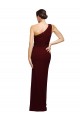Outlet Stretch Crepe One Shoulder Sleeveless Long Black Tie Evening Dress