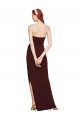 Outlet Stretch Crepe Strapless Sleeveless Long Formal Evening Dress
