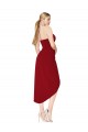 Outlet Stretch Crepe Sweetheart Sleeveless Knee Length High Low Evening Dress