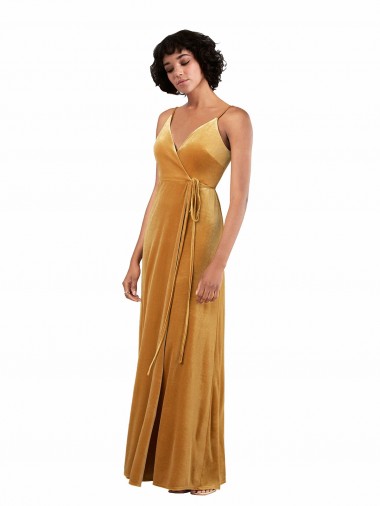 Outlet Stretch Velvet V-Neck Sleeveless V-Back Long Black Tie Evening Dress