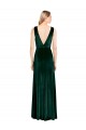 Outlet Stretch Velvet V-Neck Sleeveless V-Back Long Evening Dress
