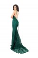 Outlet Lace V-Neck Sleeveless Open Back Long Black Tie Evening Dress