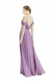 Outlet Soft Chiffon Off the Shoulder Sleeveless Low Back Long Semi Formal Evening Dress