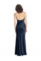 Outlet Stretch Satin Cowl Neck Sleeveless Open Back Long Black Tie Evening Dress