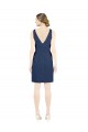 Outlet Satin V-Neck Sleeveless Open Back Knee Length Evening Dress