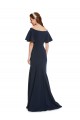 Outlet Stretch Crepe Off the Shoulder Short Sleeves Long Evening Dress