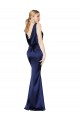 Outlet Stretch Satin Halter Neck Sleeveless Low Back Long Formal Evening Dress