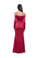 Outlet Stretch Satin Sweetheart Long Sleeves Long Formal Evening Dress