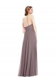 Outlet Soft Chiffon Halter Neck Sleeveless Low Back Long Formal Evening Dress