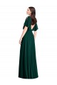 Outlet Soft Chiffon Bateau Neck Bell Sleeves V-Back Long Semi Formal Evening Dress
