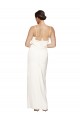 Outlet Stretch Satin Halter Neck Sleeveless Low Back Ivory Long Formal Evening Dress