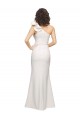 Outlet Stretch Crepe One Shoulder Sleeveless Ivory Long Formal Evening Dress