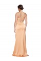 Outlet Stretch Satin One Shoulder Sleeveless Open Back Light Copper Long Formal Evening Dress