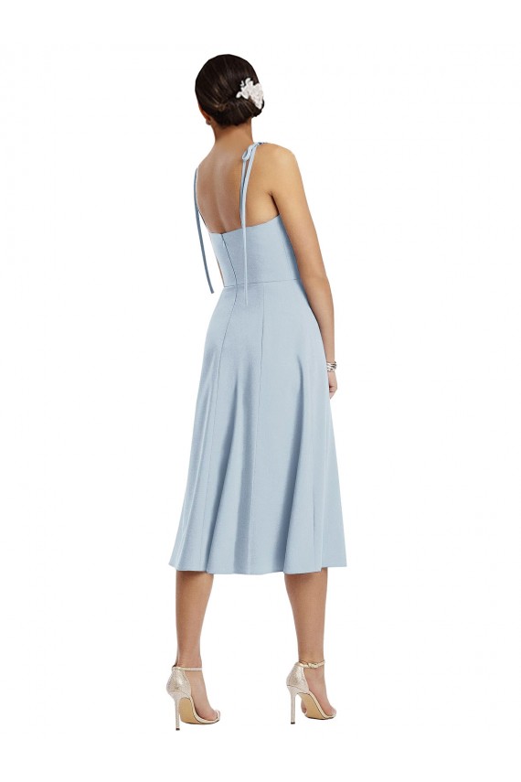 Outlet Stretch Crepe Sweetheart Sleeveless Midi Length Evening Dress