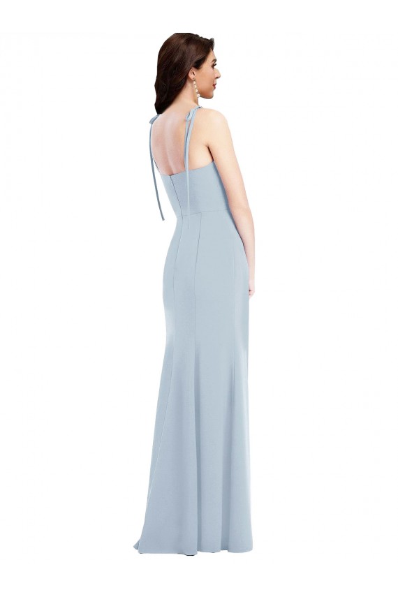 Outlet Stretch Crepe Strapless Sleeveless Low Back Long Evening Dress