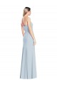 Outlet Stretch Crepe Sweetheart Sleeveless Low Back Light Sky Blue Long Formal Dress