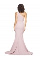 Outlet Stretch Crepe One Shoulder Sleeveless Mauve Sweep Train Semi Formal Evening Dress