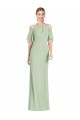 Outlet Soft Chiffon Halter Neck Cold Shoulder Long Semi Formal Evening Dress