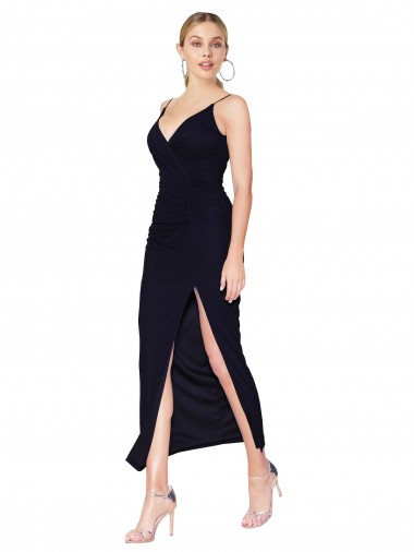Outlet Soft Chiffon V-Neck Sleeveless V-Back Knee Length Formal Evening Dress