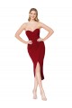 Outlet Stretch Crepe Sweetheart Sleeveless Knee Length High Low Evening Dress