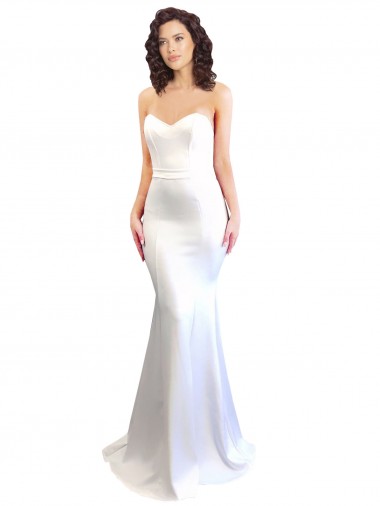 Outlet Stretch Crepe Sweetheart Sleeveless Low Back Long Formal Evening Dress