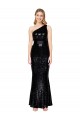 Outlet Sequin One Shoulder Sleeveless Black Long Formal Evening Dress
