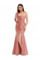 Outlet Silky Satin One Shoulder Sleeveless Long Black Tie Plus Size Evening Dress