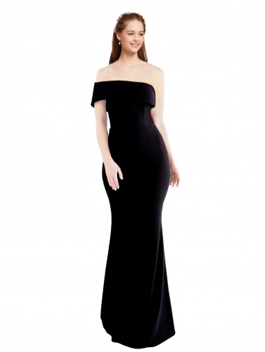 Outlet Stretch Crepe One Shoulder Sleeveless Keyhole Back Long Formal Evening Dress