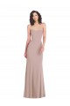 Outlet Stretch Crepe Sweetheart Sleeveless Dusty Pink Long Formal Dress