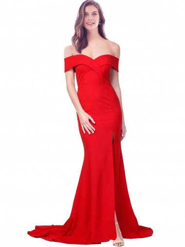 Outlet Stretch Crepe Sweetheart Sleeveless Long Evening Dress