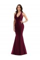 Outlet Silky Satin V-Neck Sleeveless Open Back Long Plus Size Formal Evening Dress