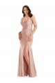 Outlet Silky Satin V-Neck Sleeveless Long Plus Size Formal Evening Dress
