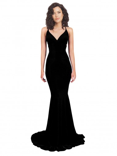 Outlet Spandex V-Neck Sleeveless Open Back Long Formal Evening Dress
