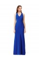 Outlet Stretch Crepe V-Neck Sleeveless Long Formal Evening Dress
