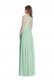 Outlet Soft Chiffon Halter Neck Sleeveless Open Back Long Semi Formal Evening Dress
