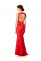 Outlet Stretch Crepe Halter Neck Sleeveless Open Back Long Evening Gown